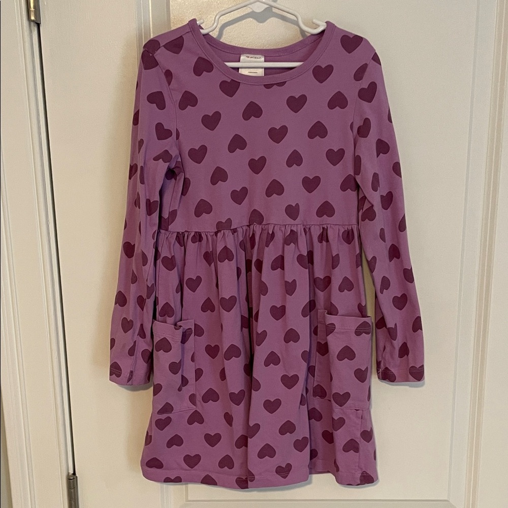 Hanna Andersson Purple Heart Print Skater Dress
